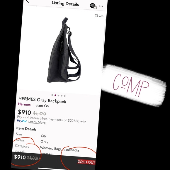 Hermès Herline PM Backpack. Unlisted Live Show Item - Picture 8 of 9